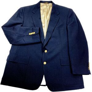Wimbledon Racquet Club Vtg Blazer Blue Gold Btn Wool 44 46 Dillards Preppy Money